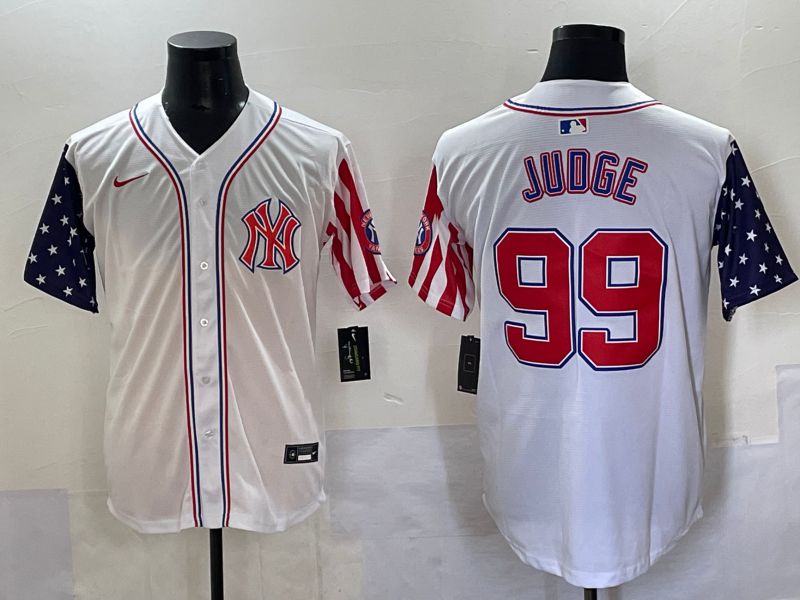 Men New York Yankees #99 Judge White a generation of national flags Jointly Name 2025 Nike MLB Jersey style 1